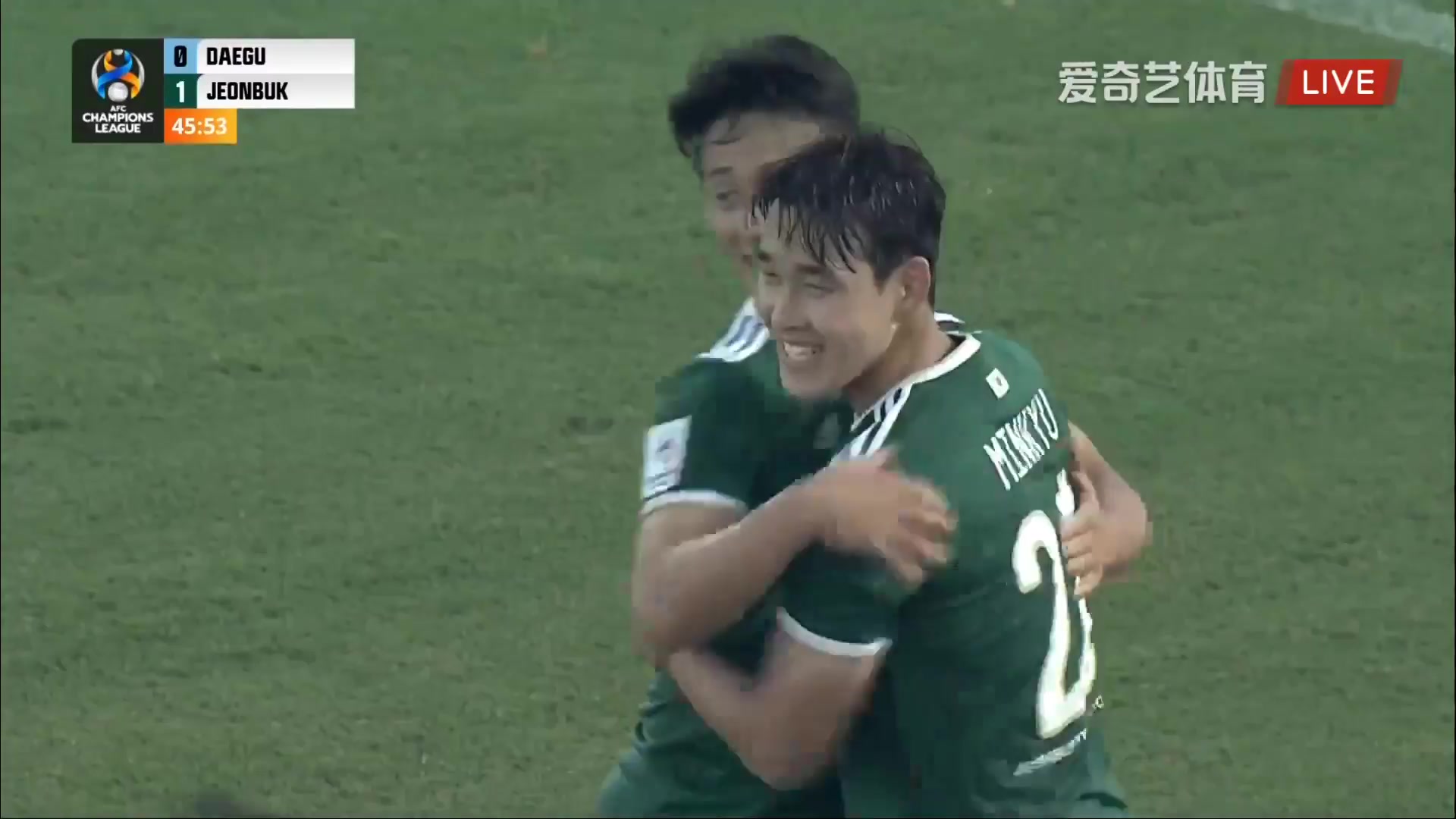 AFC CL Daegu FC Vs Jeonbuk Hyundai Motors 47 phút Song Min KyuVào, ghi bàn 0:1