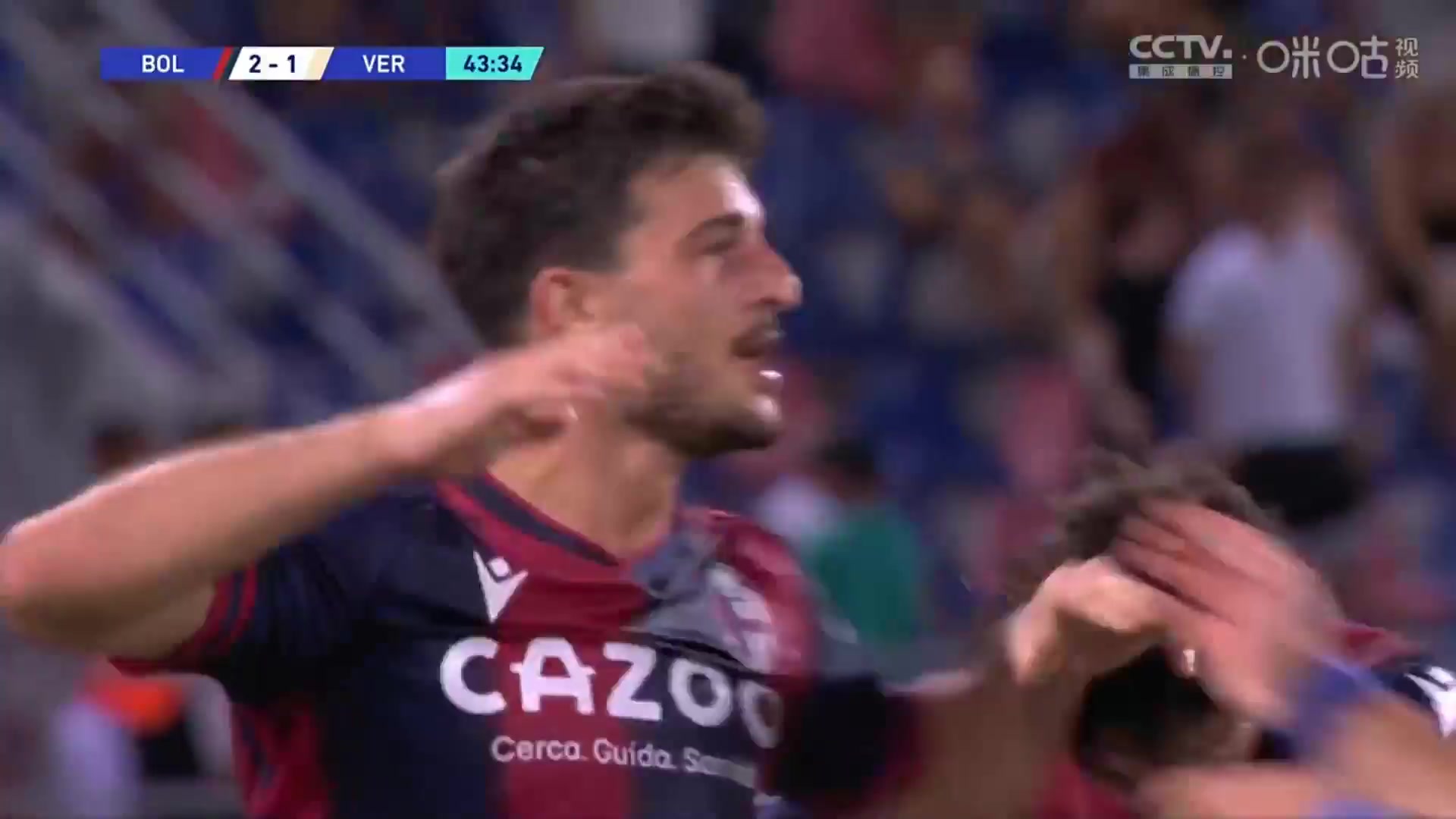 Serie A Bologna Vs Verona 43 phút Thomas HenryVào, ghi bàn 2:1