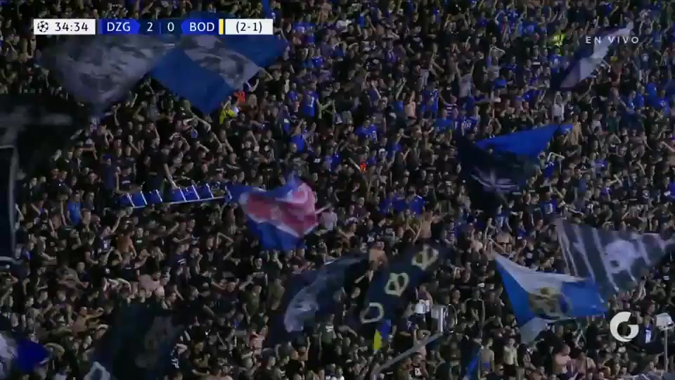 UEFA CL Dinamo Zagreb Vs Bodo Glimt Bruno Petkovic Goal in 34 min, Score 2:0