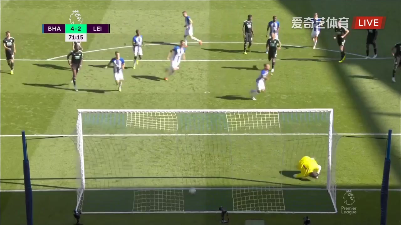 EPL Brighton Hove Albion Vs Leicester City  Goal in 71 min, Score 4:2