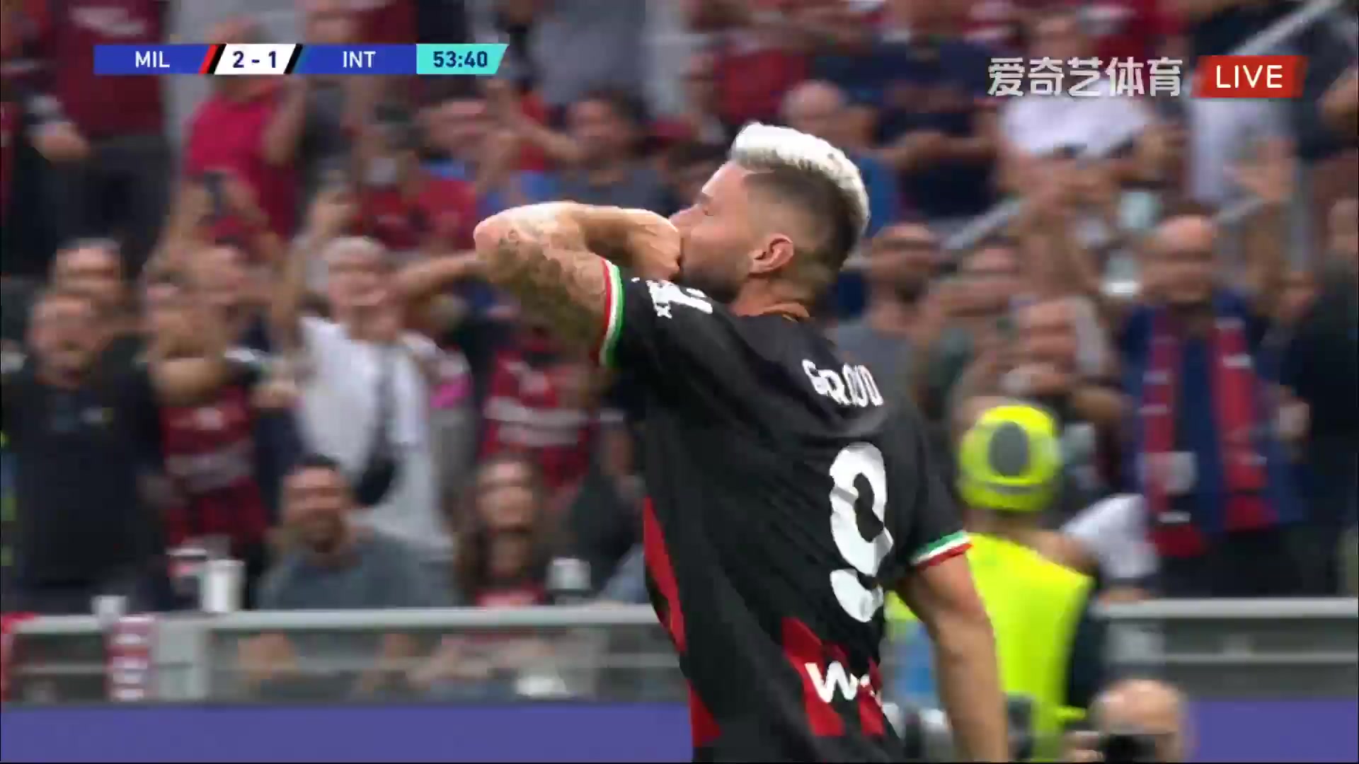 Serie A AC Milan Vs Inter Milan 53 phút Olivier GiroudVào, ghi bàn 2:1