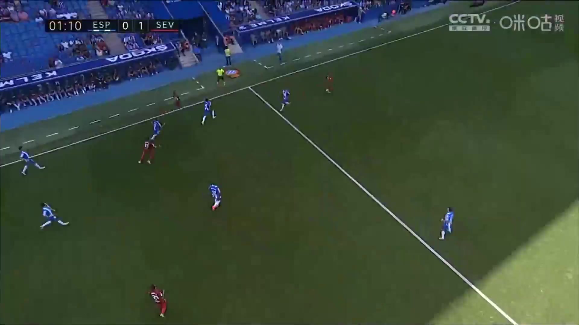 Laliga1 RCD Espanyol Vs Sevilla Erik Lamela Goal in 1 min, Score 0:1