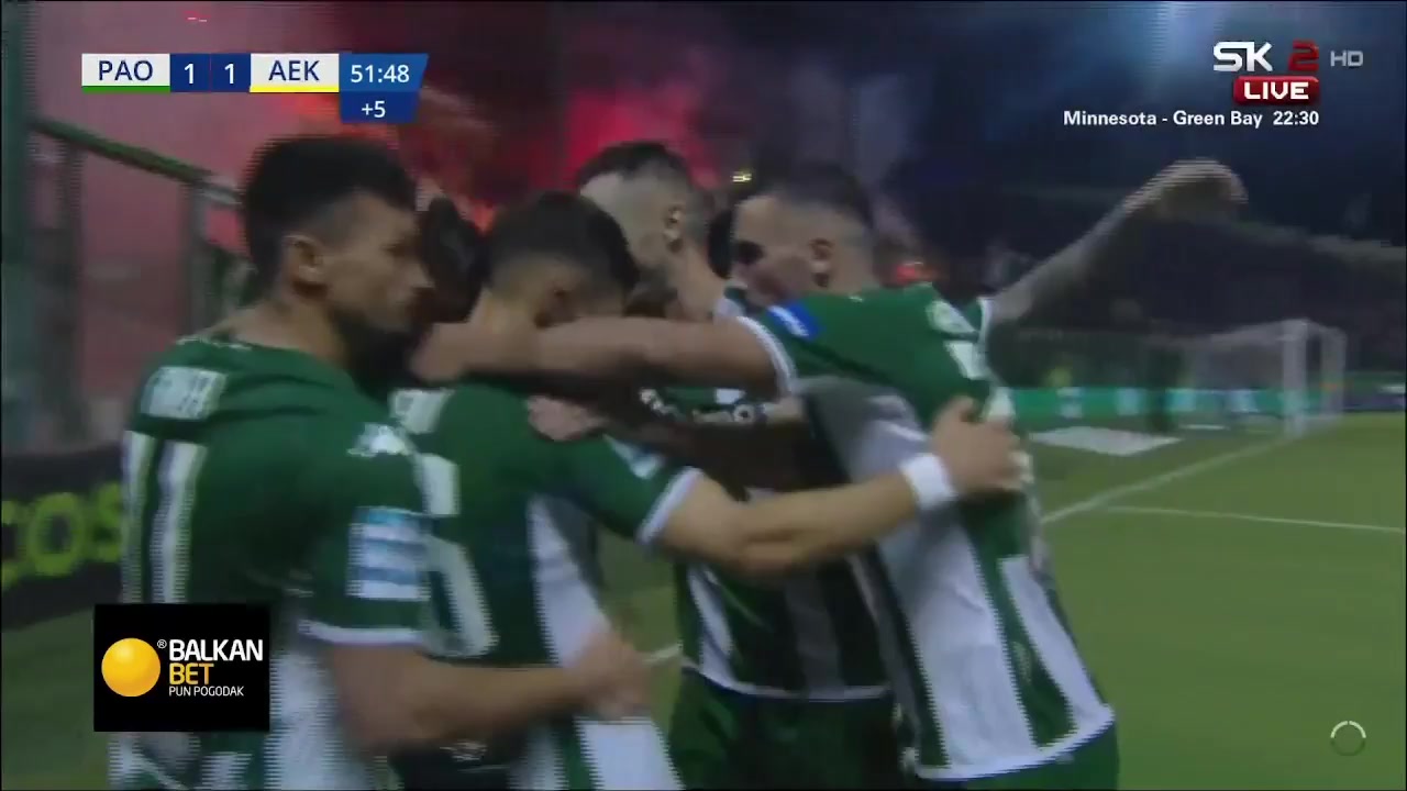 32 Panathinaikos Vs AEK Athens 45+ skor gol , skor 2:1