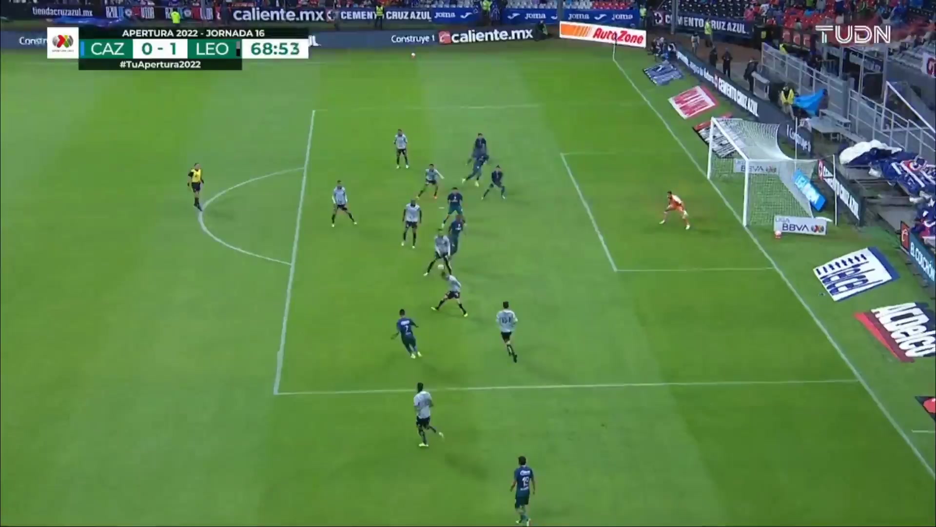 140 CDSyC Cruz Azul Vs Club Leon 68 skor gol , skor 1:1