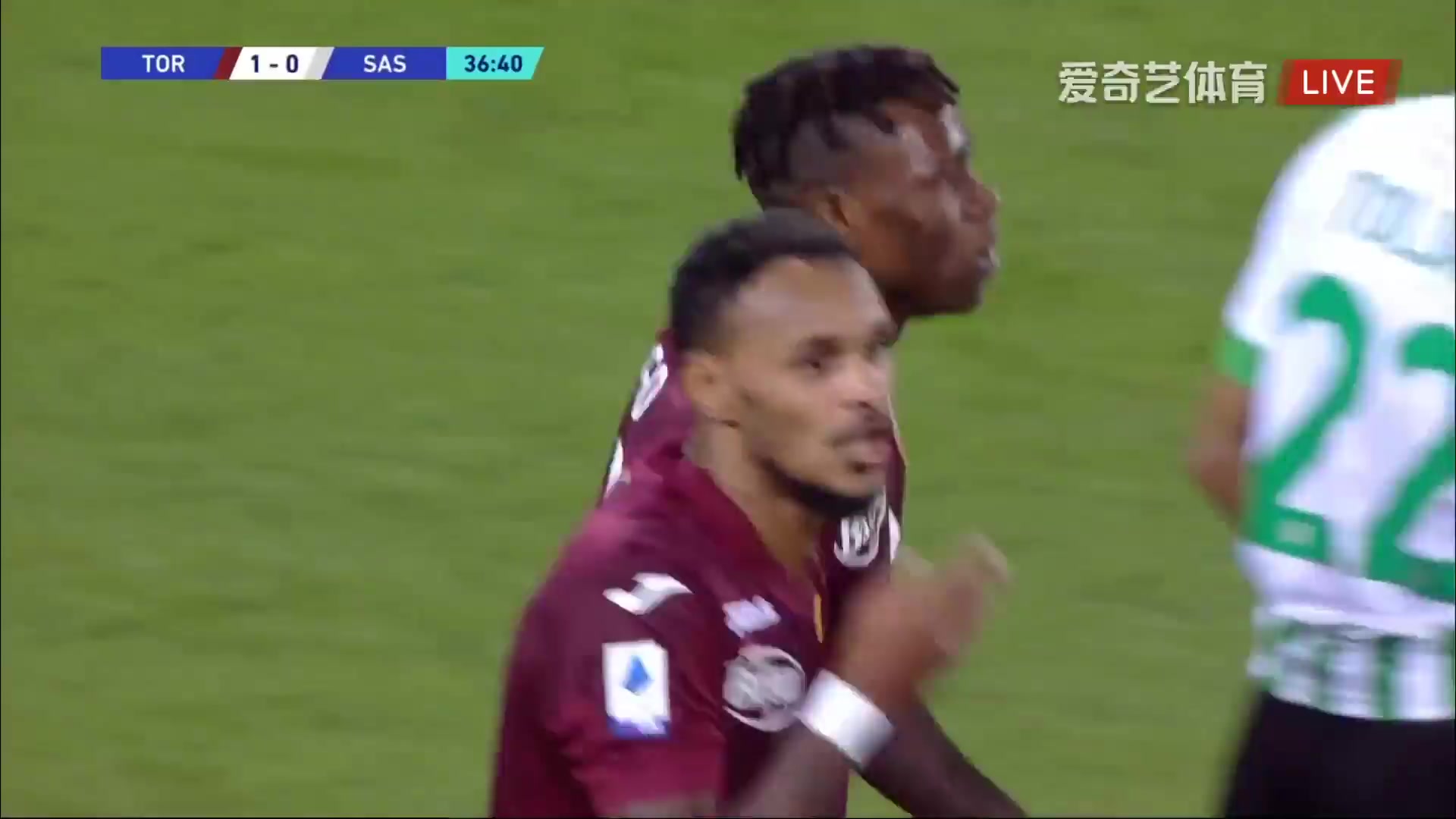 Serie A Torino Vs Sassuolo 36 phút Vào, ghi bàn 1:0