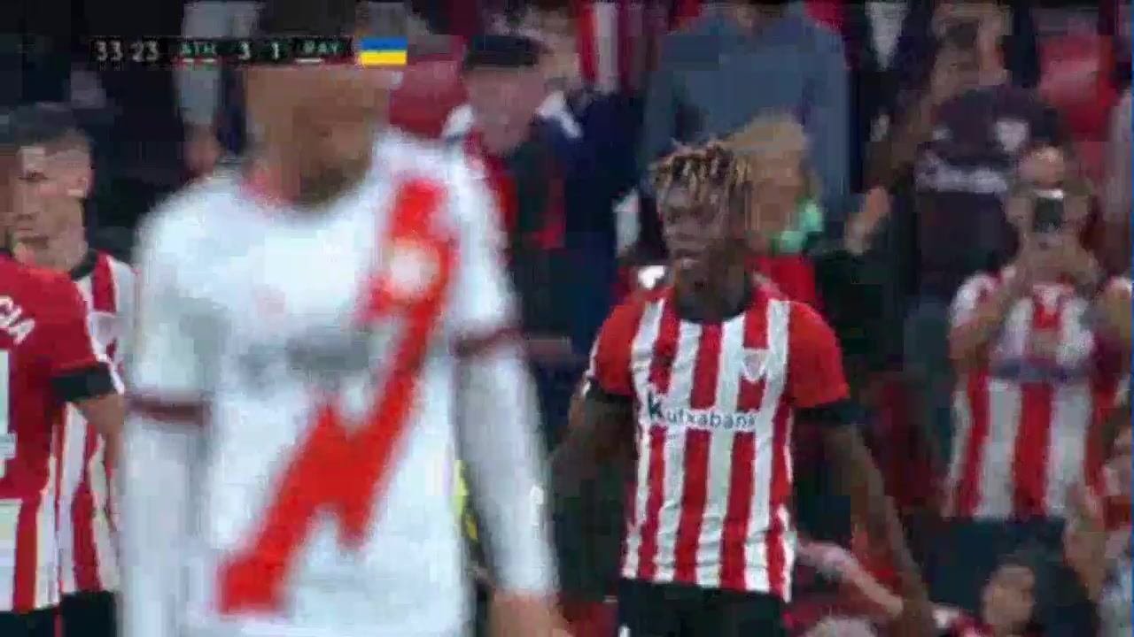 Laliga1 Athletic Bilbao Vs Rayo Vallecano 33 phút Nico WilliamsVào, ghi bàn 3:1