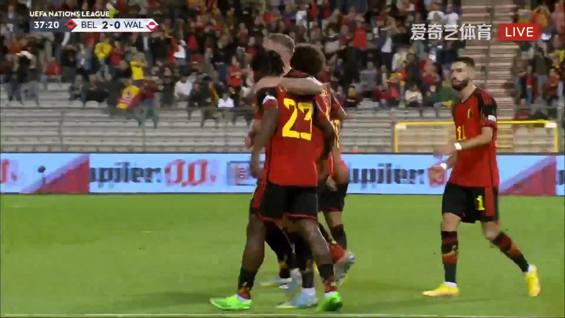 UEFA  NL Belgium Vs Wales 36 phút Michy BatshuayiVào, ghi bàn 2:0