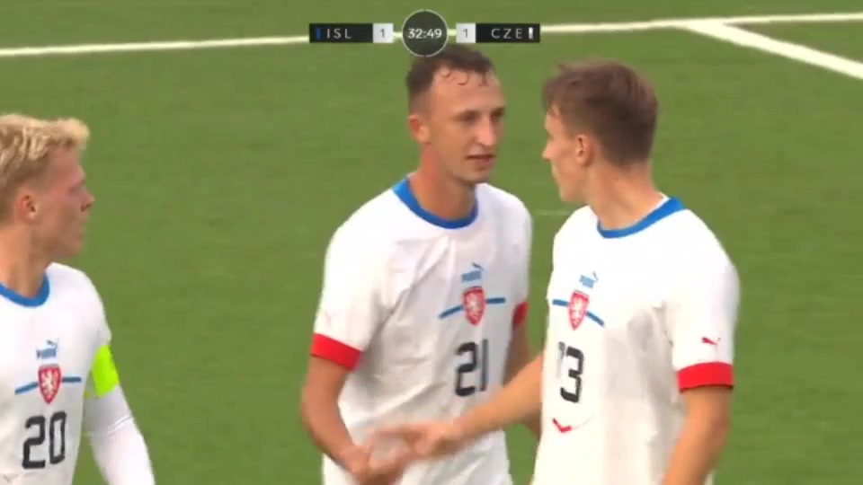 UEFA  U21Q Iceland U21 Vs Czech Republic U21  Goal in 32 min, Score 1:1