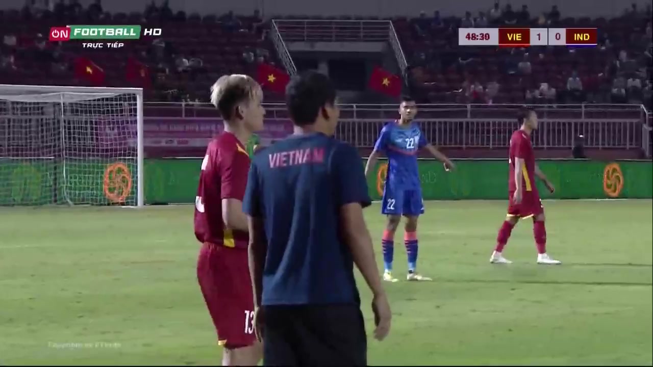 INT FRL Vietnam Vs India 50 phút Nguyen Van ToanVào, ghi bàn 2:0