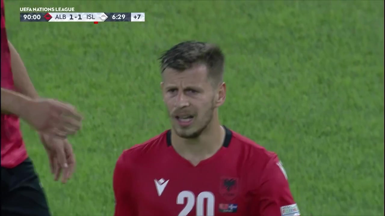 UEFA  NL Albania Vs Iceland Mikael Neville Anderson Goal in 96 min, Score 1:1