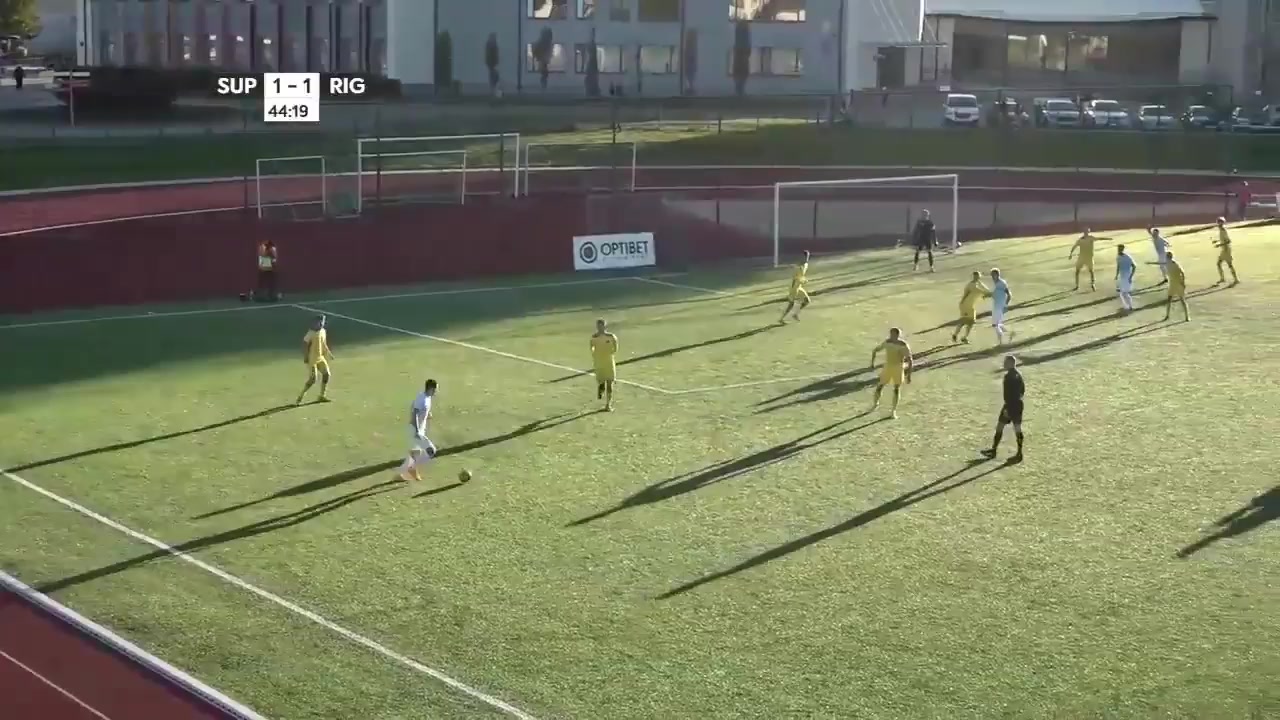 拉脫超 超級星 Vs 裏加FC 44分進球,比分1:2