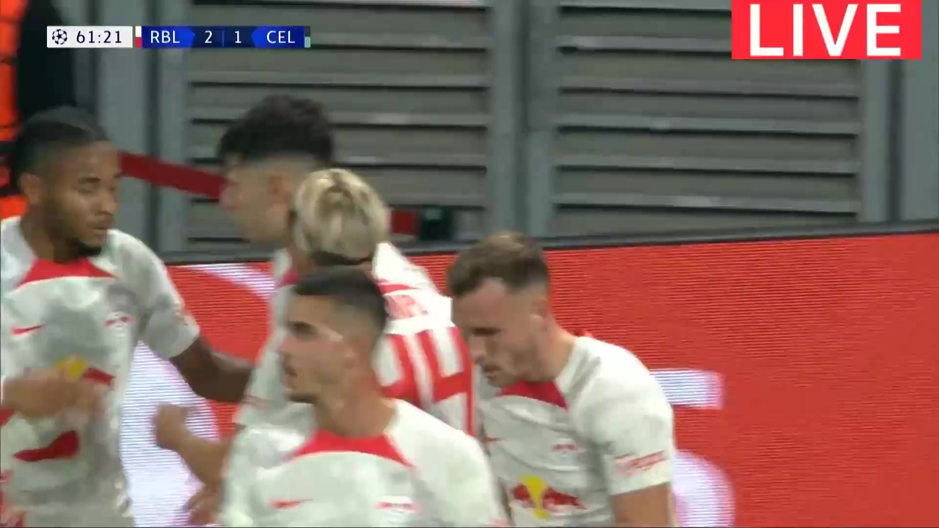 UEFA CL RB Leipzig Vs Celtic FC  Goal in 62 min, Score 2:1