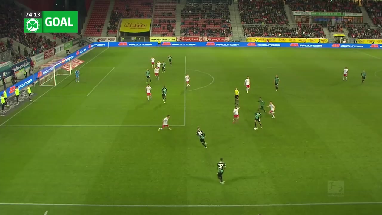 GER D2 Jahn Regensburg Vs Greuther Furth  Goal in 75 min, Score 2:2