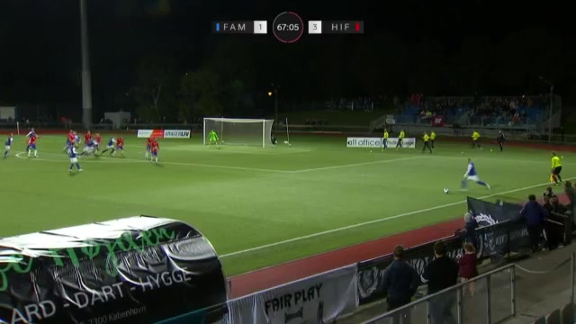 DEN D1 Fremad Amager Vs Hvidovre IF  Goal in 68 min, Score 1:4