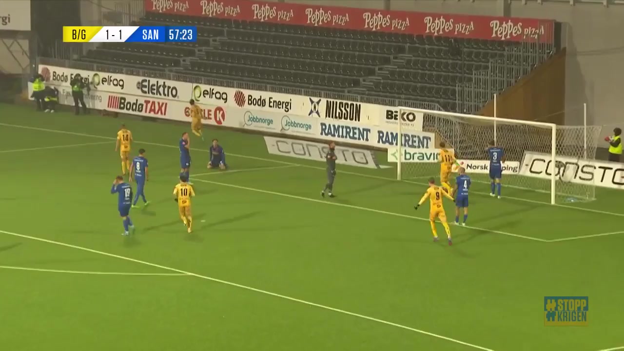 NOR D1 Bodo Glimt Vs Sandefjord 58 ทำประตู Brice Wembangomo ประตู, ทำคะแนน 2:1