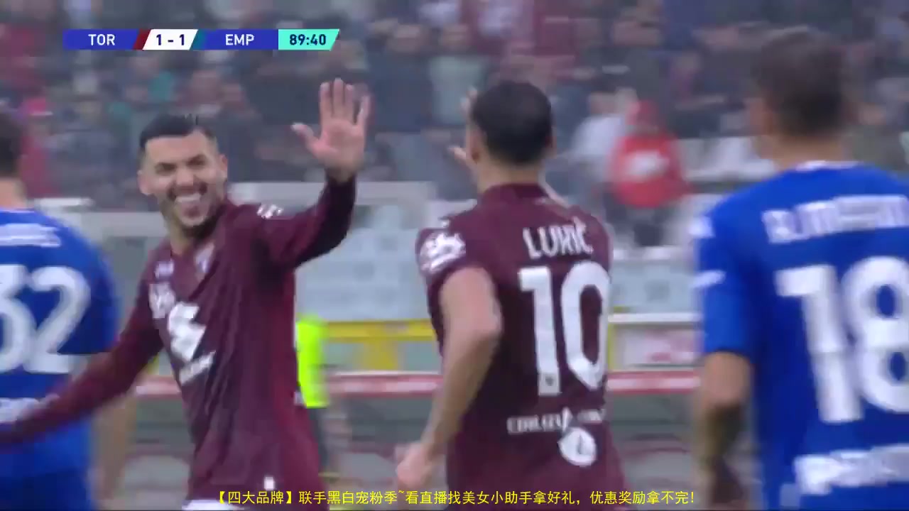 Serie A Torino Vs Empoli  Goal in 89 min, Score 1:1