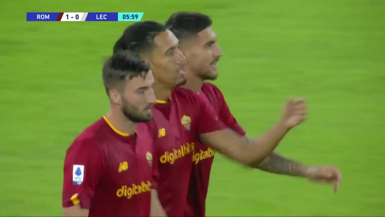 Serie A AS Roma Vs Lecce 5 phút Chris SmallingVào, ghi bàn 1:0
