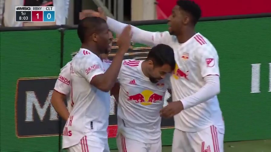 MLS New York Red Bulls Vs Charlotte FC Elias Alves Goal in 7 min, Score 1:0