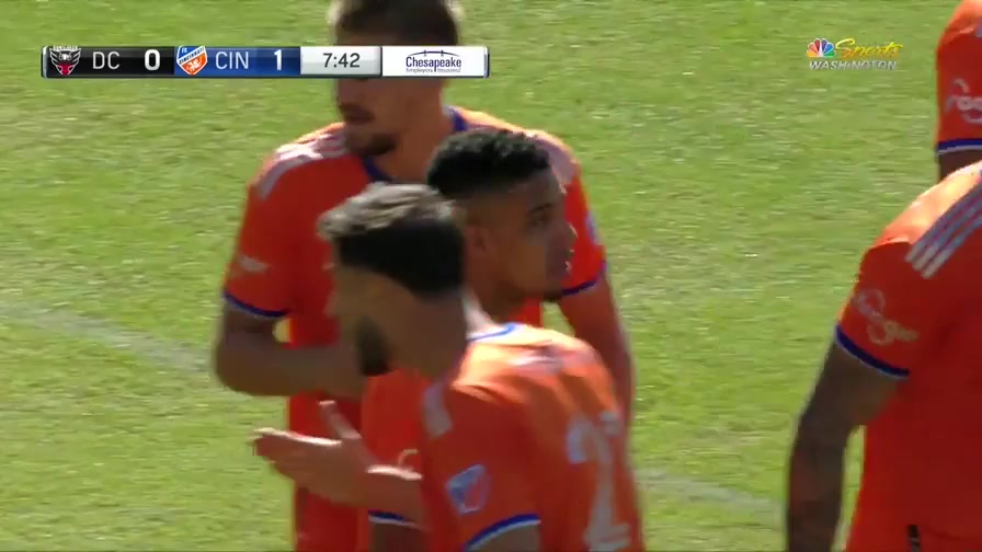 MLS DC United Vs FC Cincinnati Brenner Souza da Silva Goal in 7 min, Score 0:2