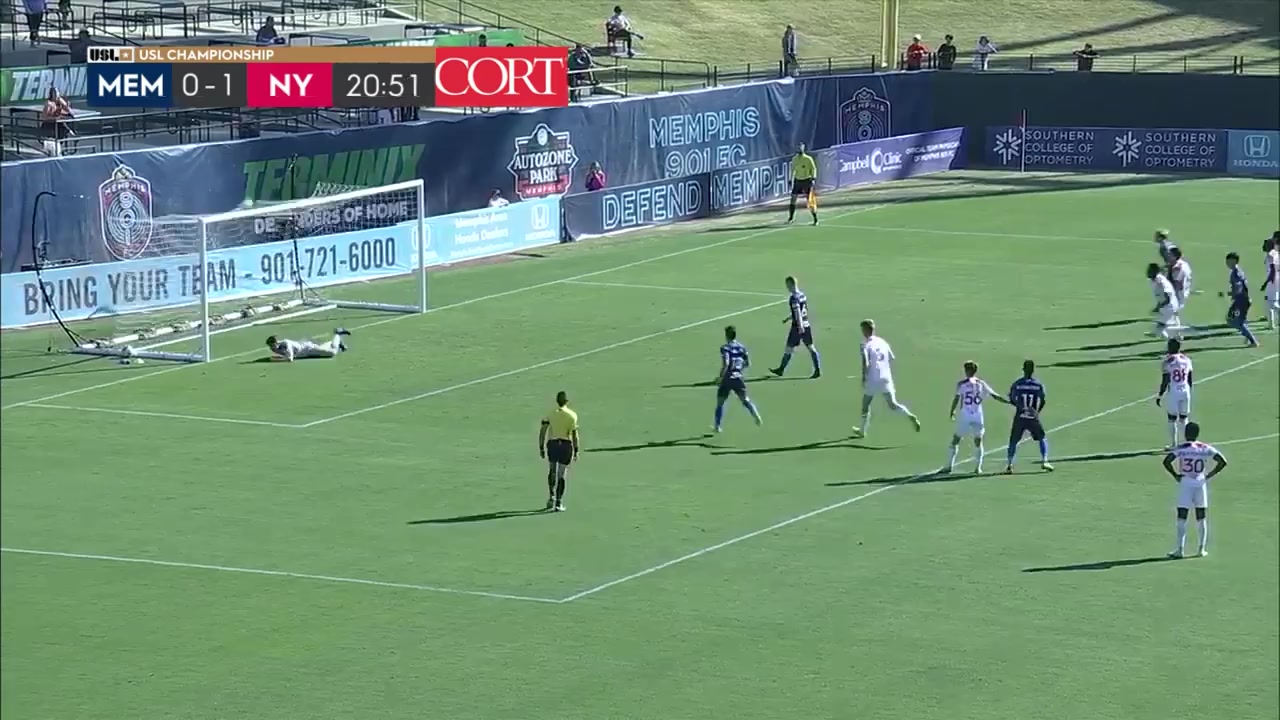 USL CH Memphis 901 Vs New York Red Bulls B  Goal in 21 min, Score 1:1