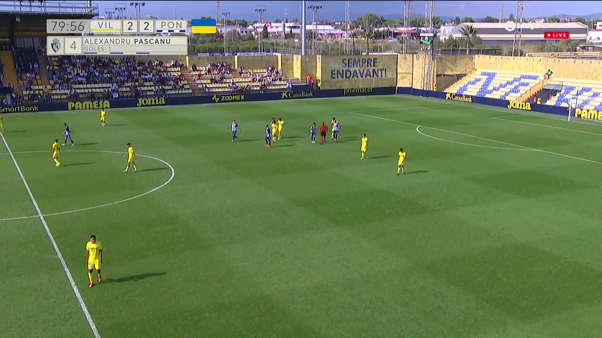 SPA D2 Villarreal B Vs Ponferradina  Goal in 79 min, Score 2:2