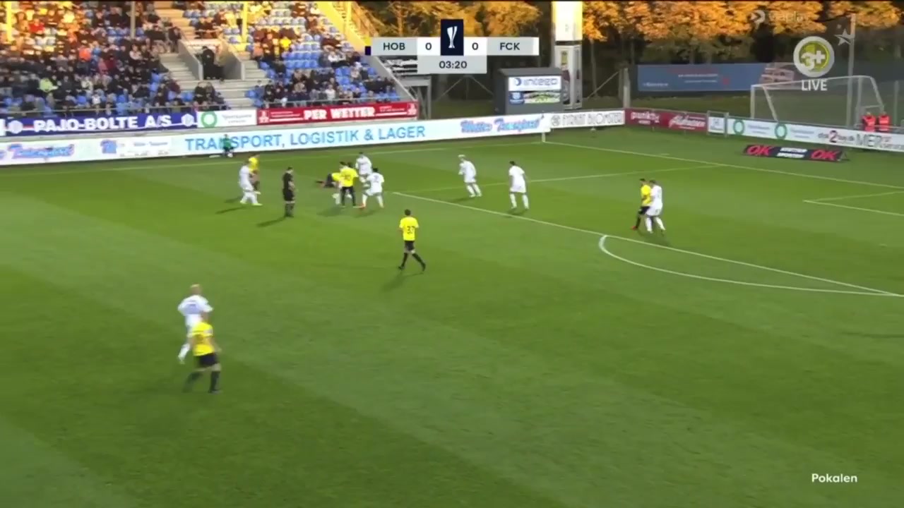 DAN Cup Hobro Vs FC Copenhagen  Goal in 4 min, Score 1:0