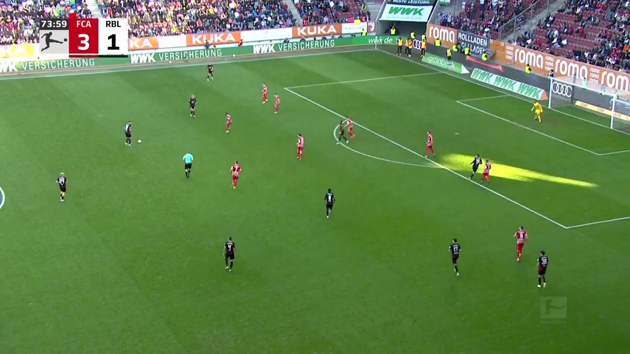 Bundesliga Augsburg Vs RB Leipzig Andre Silva Goal in 73 min, Score 3:1