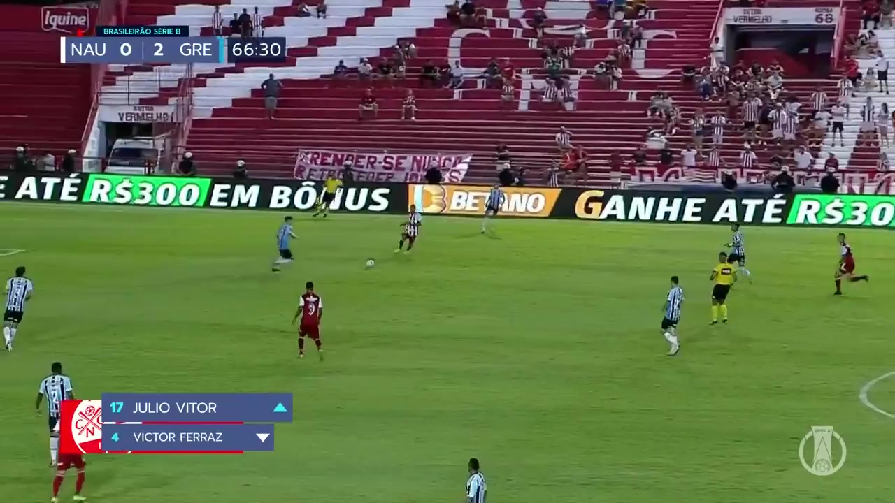 BRA D2 Nautico (PE) Vs Gremio (RS)  Goal in 68 min, Score 0:3