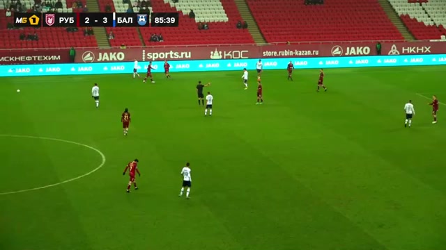 235 Rubin Kazan Vs Baltika Kaliningrad 87 skor gol Vitali Lisakovich, skor 3:3