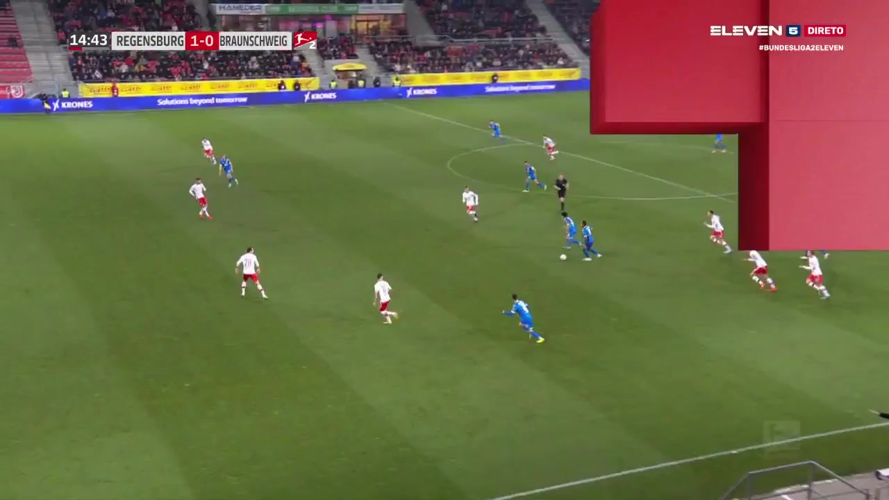 GER D2 Jahn Regensburg Vs Eintracht Braunschweig Lion Lauberbach Goal in 14 min, Score 1:1