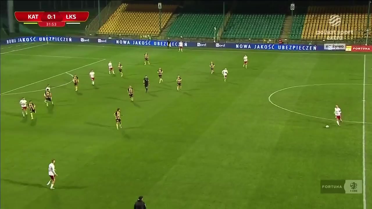 POL D1 GKS Katowice Vs LKS Lodz  Goal in 32 min, Score 0:2