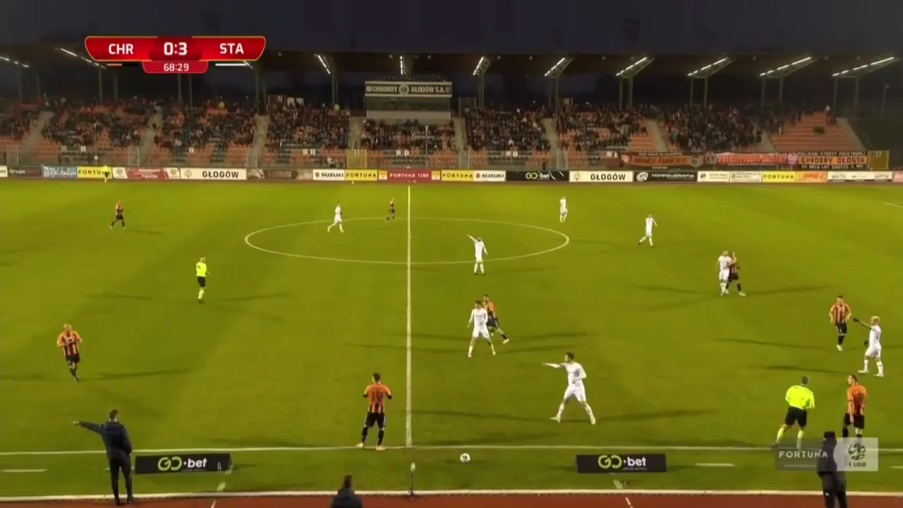 POL D1 Chrobry Glogow Vs Stal Rzeszow Wojtyra Goal in 71 min, Score 1:3