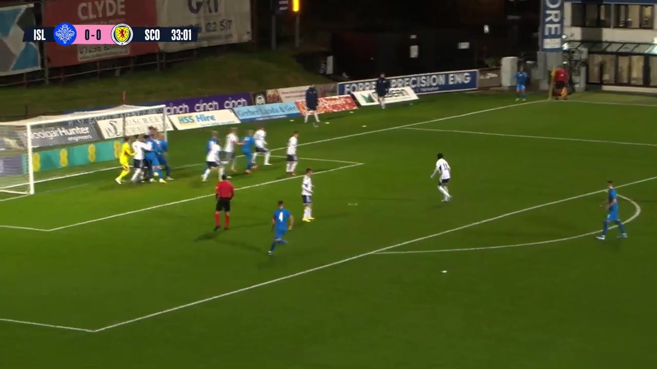 UEFA U19 Iceland U19 Vs Scotland U19  Goal in 33 min, Score 1:0