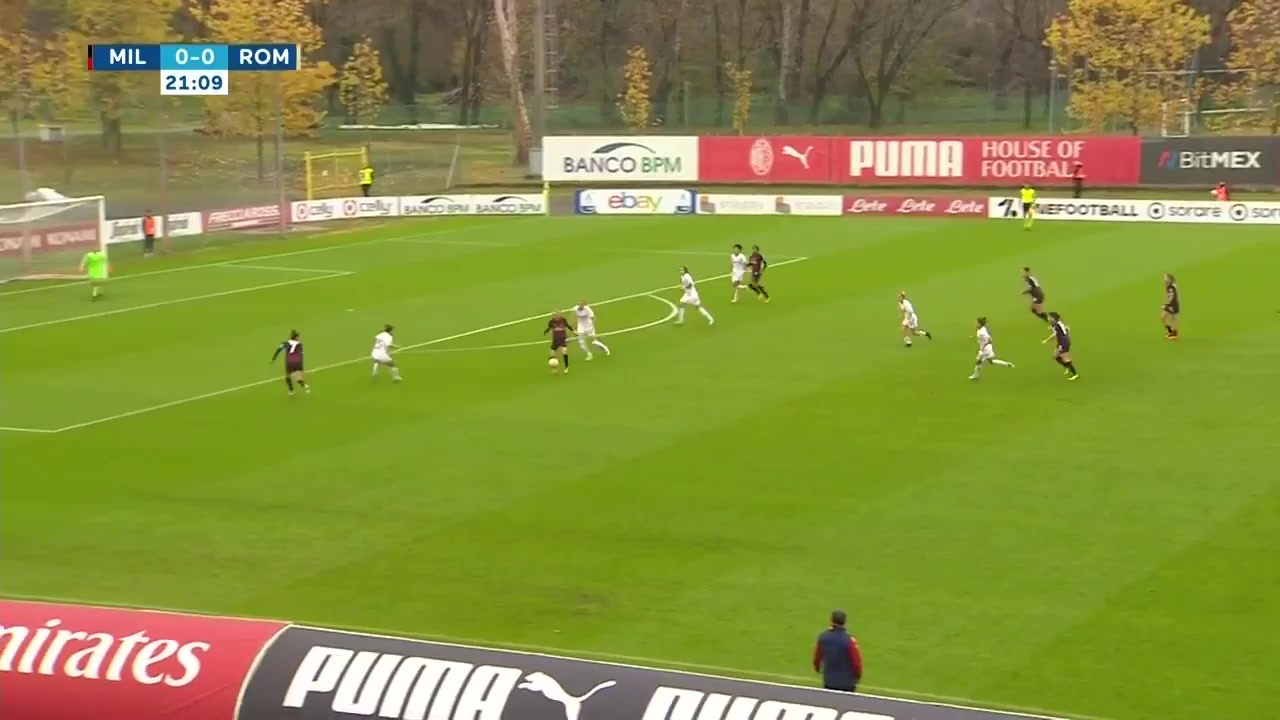 IWD1 AC Milan (w) Vs Roma CF (w)  Goal in 21 min, Score 1:0