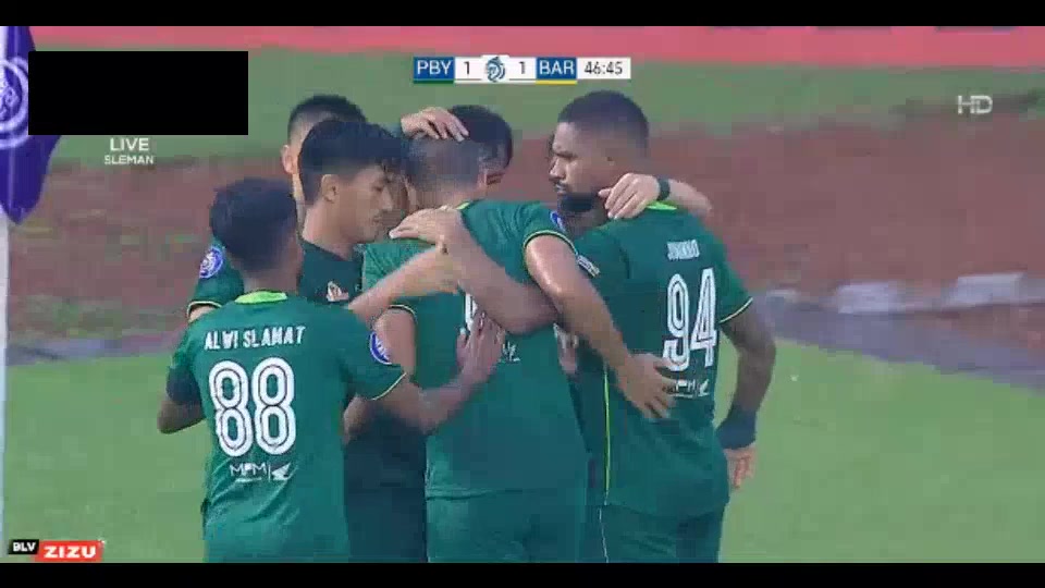 IDN ISL Persebaya Surabaya Vs Barito Putera  Goal in46min,Score1:1