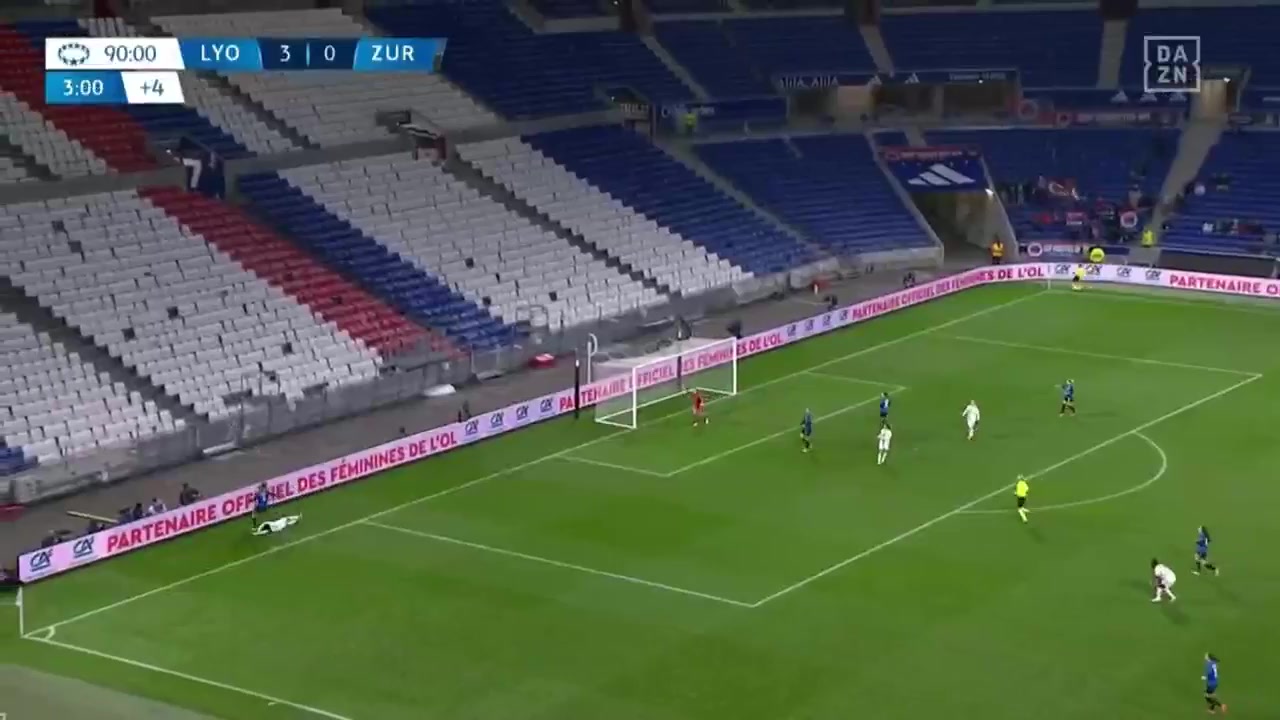 UEFA WUC Lyon (w) Vs FC Zurich Frauen (w)  Goal in 95 min, Score 4:0