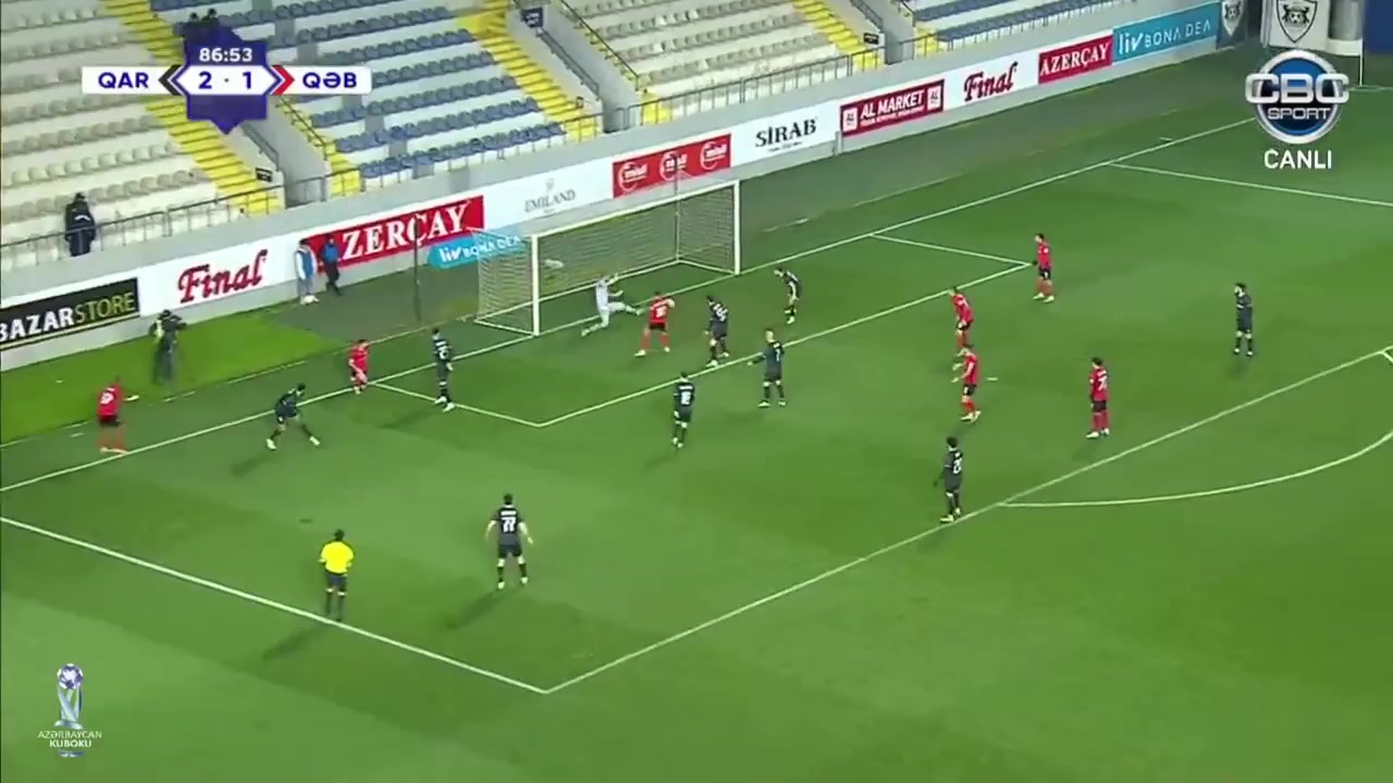 AZE CUP Qarabag Vs Qabala  Goal in 88 min, Score 2:2