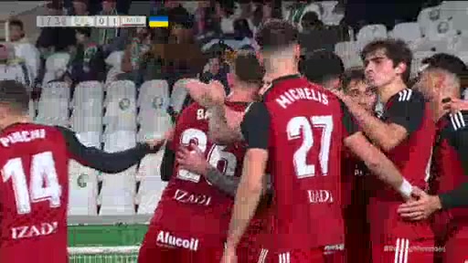 SPA D2 Racing Santander Vs Mirandes  Goal in 17 min, Score 0:1