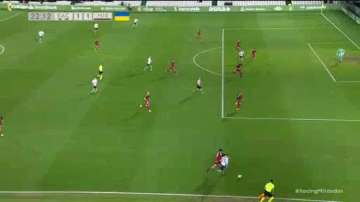SPA D2 Racing Santander Vs Mirandes  Goal in 22 min, Score 1:1