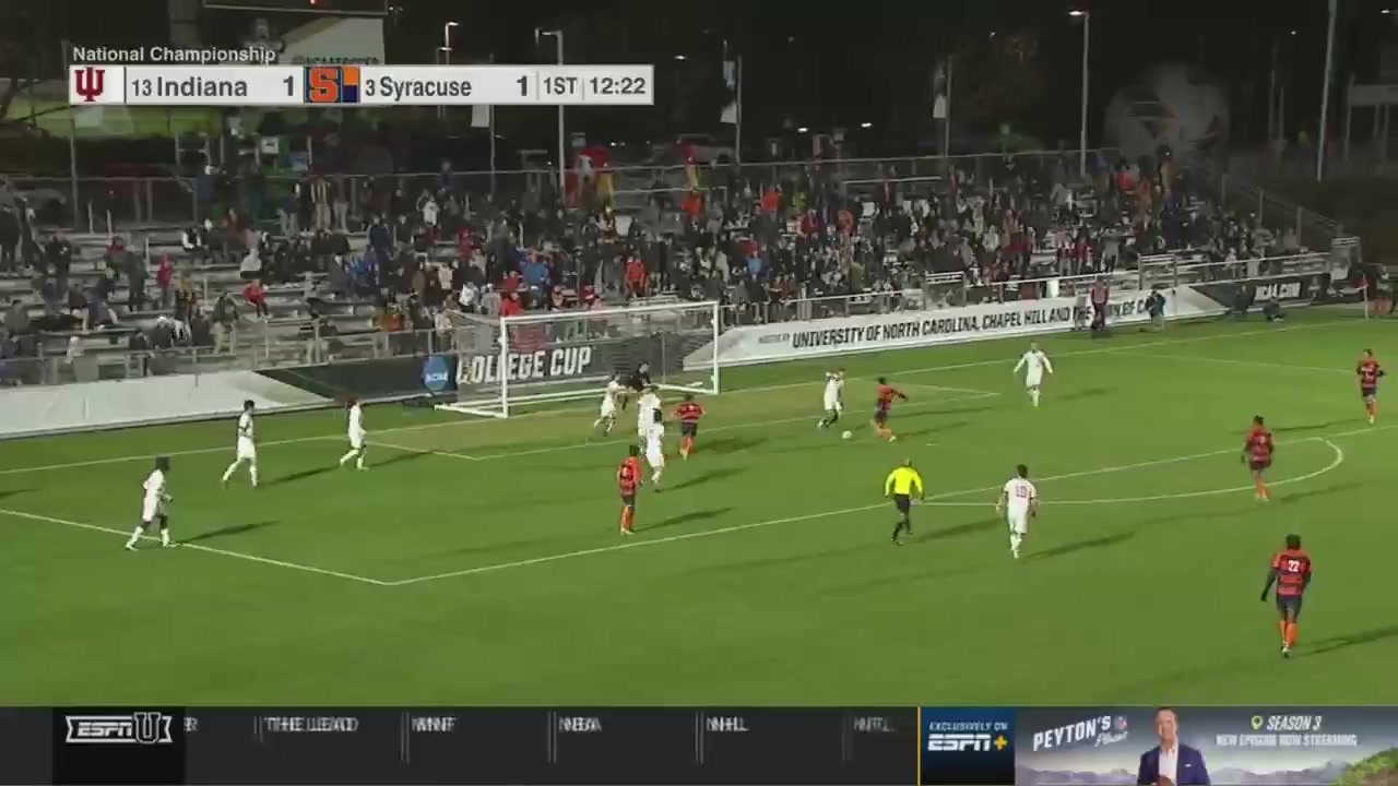 INT CF Syracuse Vs Indiana  Goal in 36 min, Score 2:1