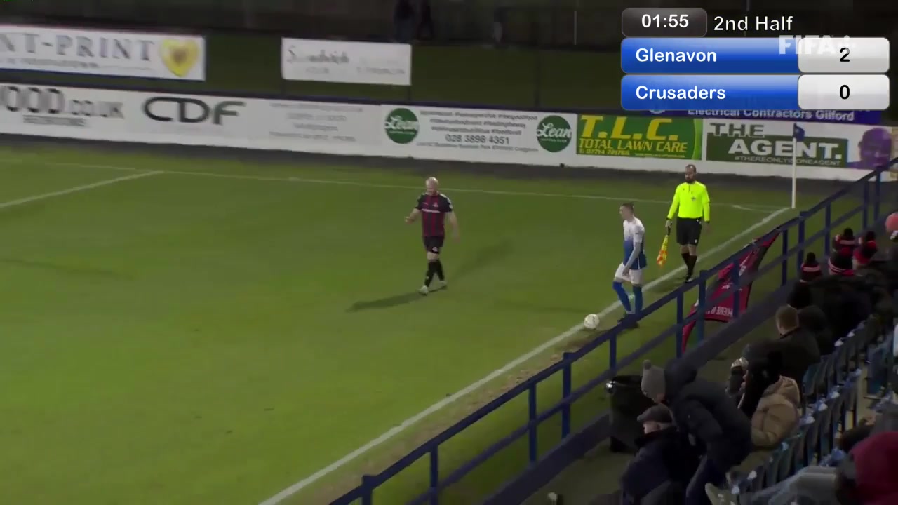 NIR D1 Glenavon Lurgan Vs Crusaders  Goal in 49 min, Score 2:1