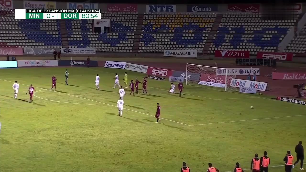 MEX D2 Mineros de Zacatecas Vs CSyD Dorados de Sinaloa Luis Omar Hernandez Goal in 83 min, Score 1:1