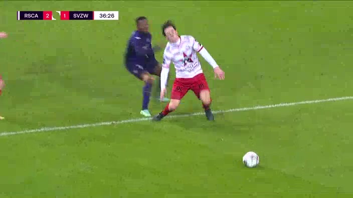 BEL D1 Anderlecht Vs Zulte-Waregem  Goal in 36 min, Score 2:1