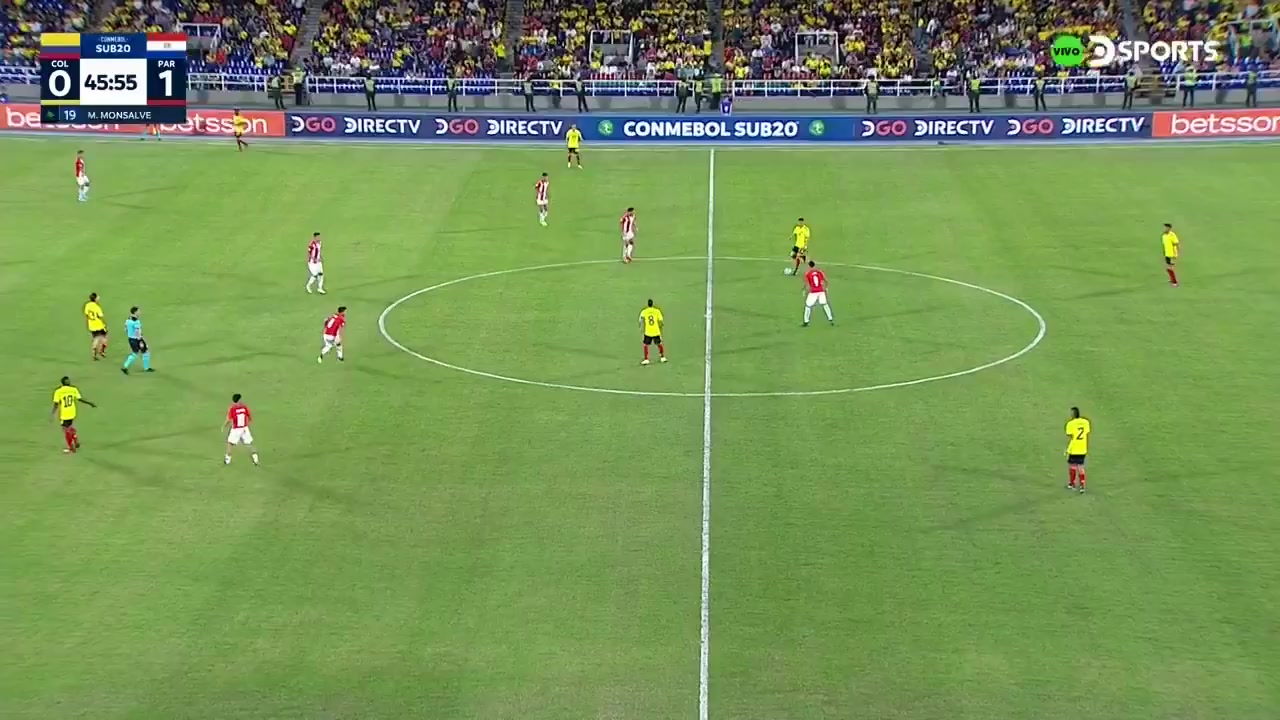 CSU20 Colombia U20 Vs Paraguay U20  Goal in 46 min, Score 1:1