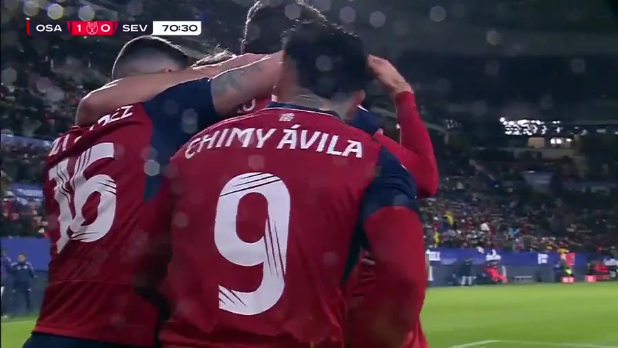 SPA CUP Osasuna Vs Sevilla  Goal in 70 min, Score 1:0