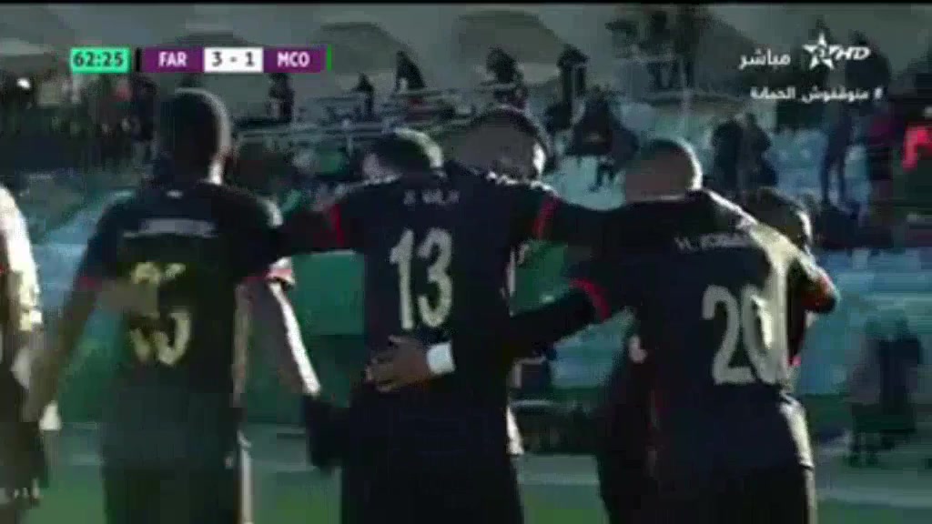 MAR D1 FAR Forces Armee Royales Vs MCO Mouloudia Oujda  Goal in 63 min, Score 3:1