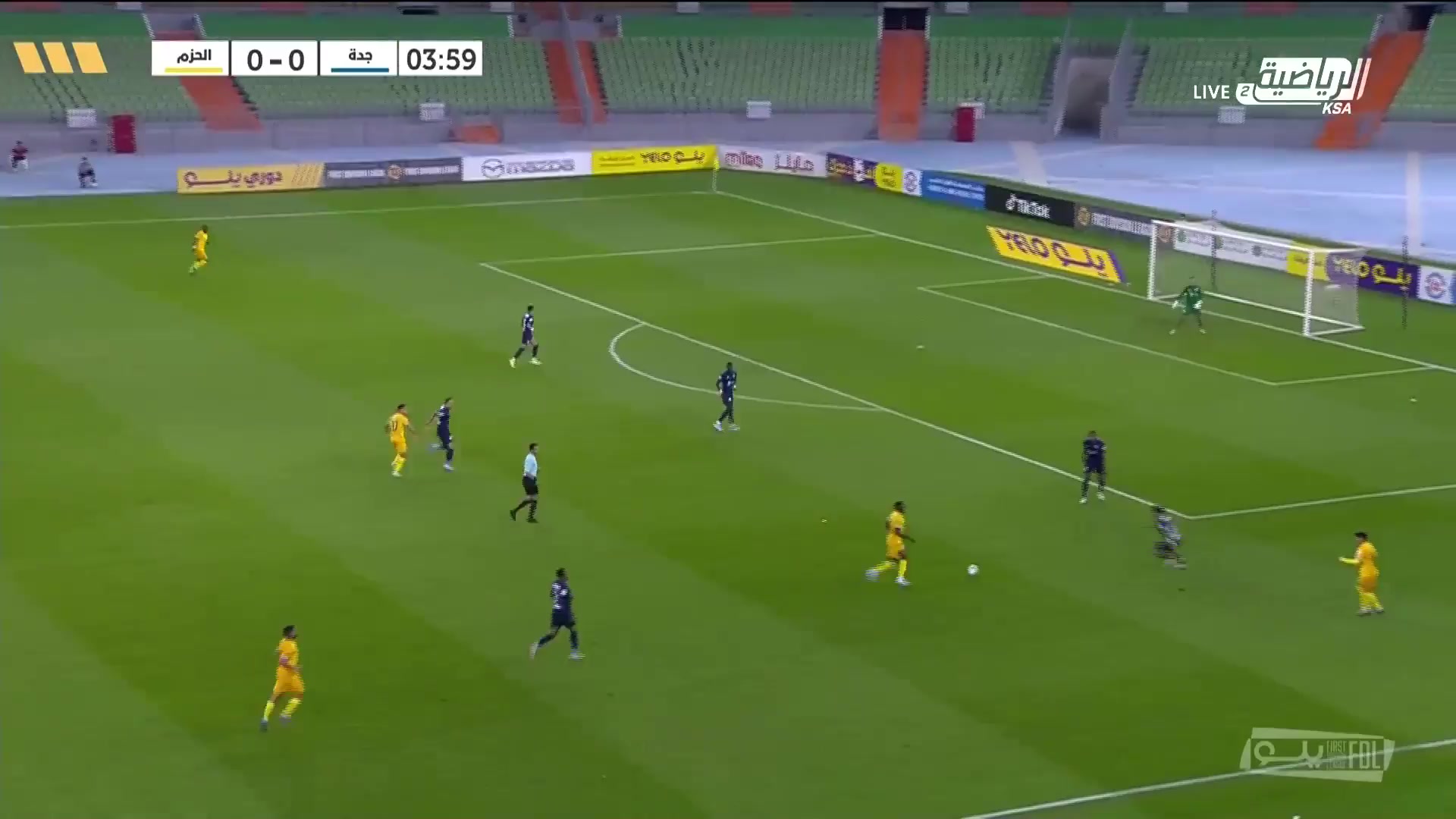 KSA D1 AL-Rbeea Jeddah Vs Al-Hazm 5 phút Vào, ghi bàn 0:1