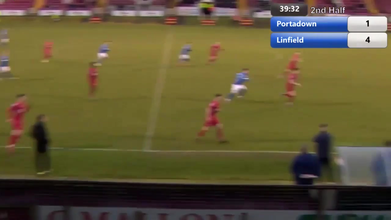 NIR D1 Portadown Vs Linfield FC  Goal in 87 min, Score 1:5