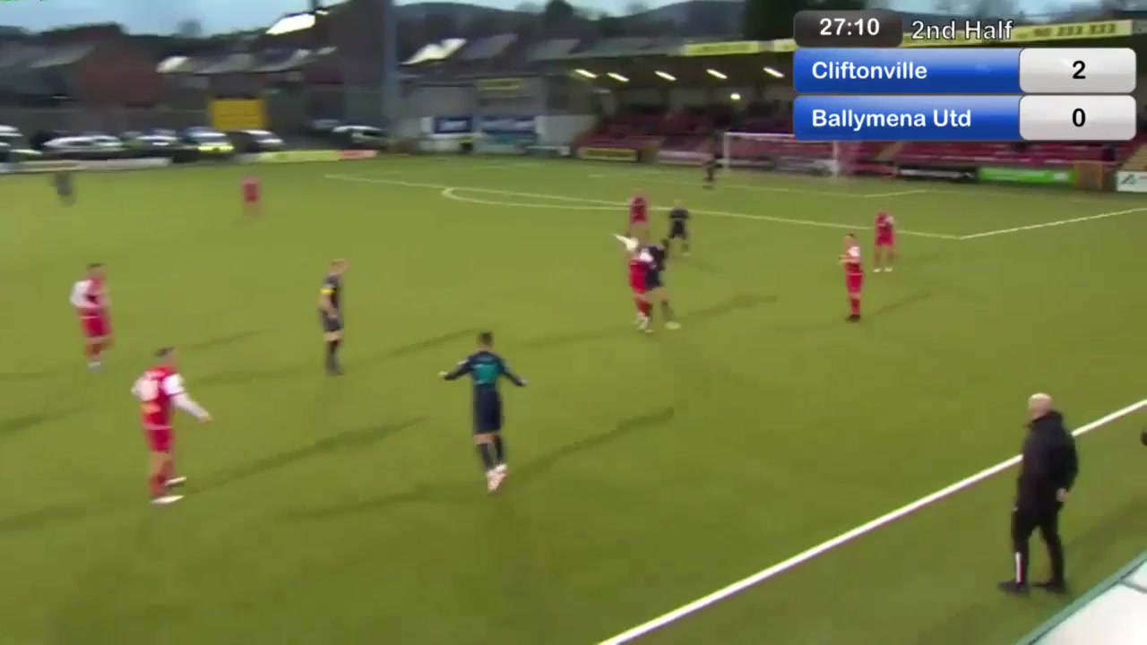 NIR D1 Cliftonville Vs Ballymena United  Goal in 74 min, Score 3:0