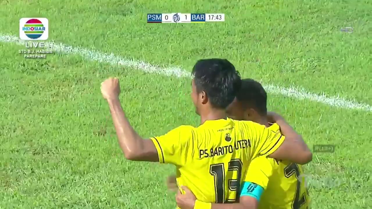 IDN ISL PSM望加錫 Vs Barito Putera  Goal in 17 min, Score 0:1